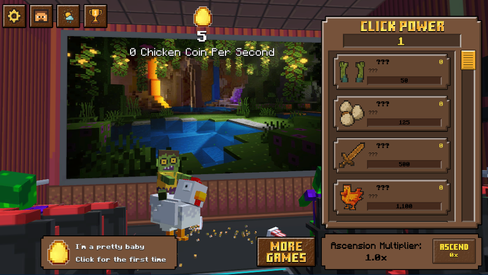 A group of chicken jockeys equipped with funny items